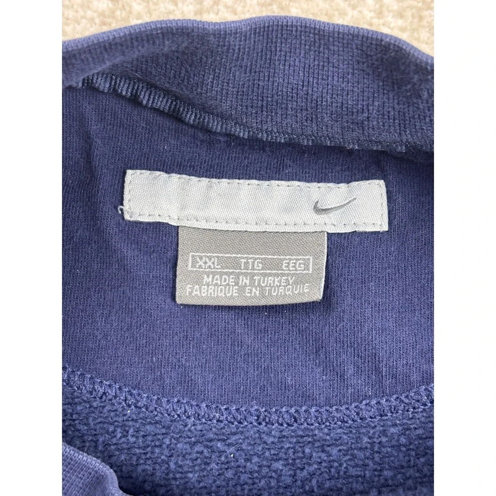 Vintage Nike Crewneck Sweatshirt Navy Blue Embroidered Mini Swoosh Mens XXL